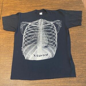 Vintage Tee X-Rated XRAY design. Large. Poly Cotton